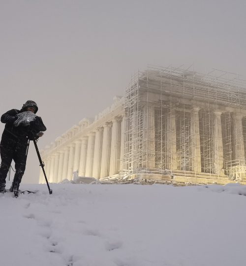 acropolis snow
